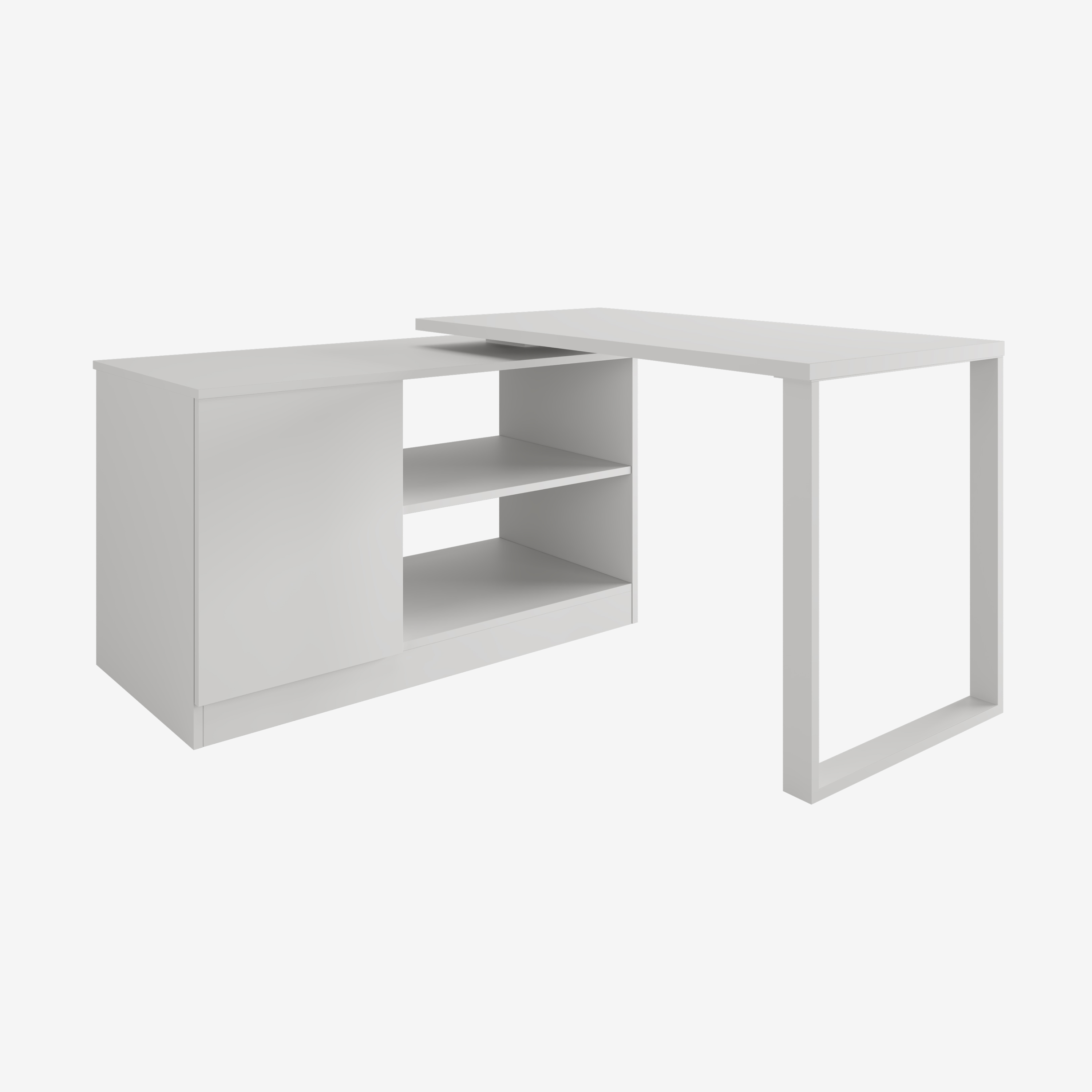 RIO 360° Rotating Desk – 3-in-1 L-Shaped Corner Desk with Storage